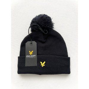 Lyle & Scott Vintage Knit Pom Rib Beanie  Navy